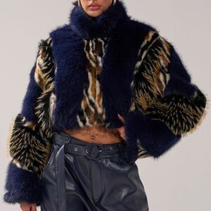 CYCLONE PATCHWORK FAUX FUR - L